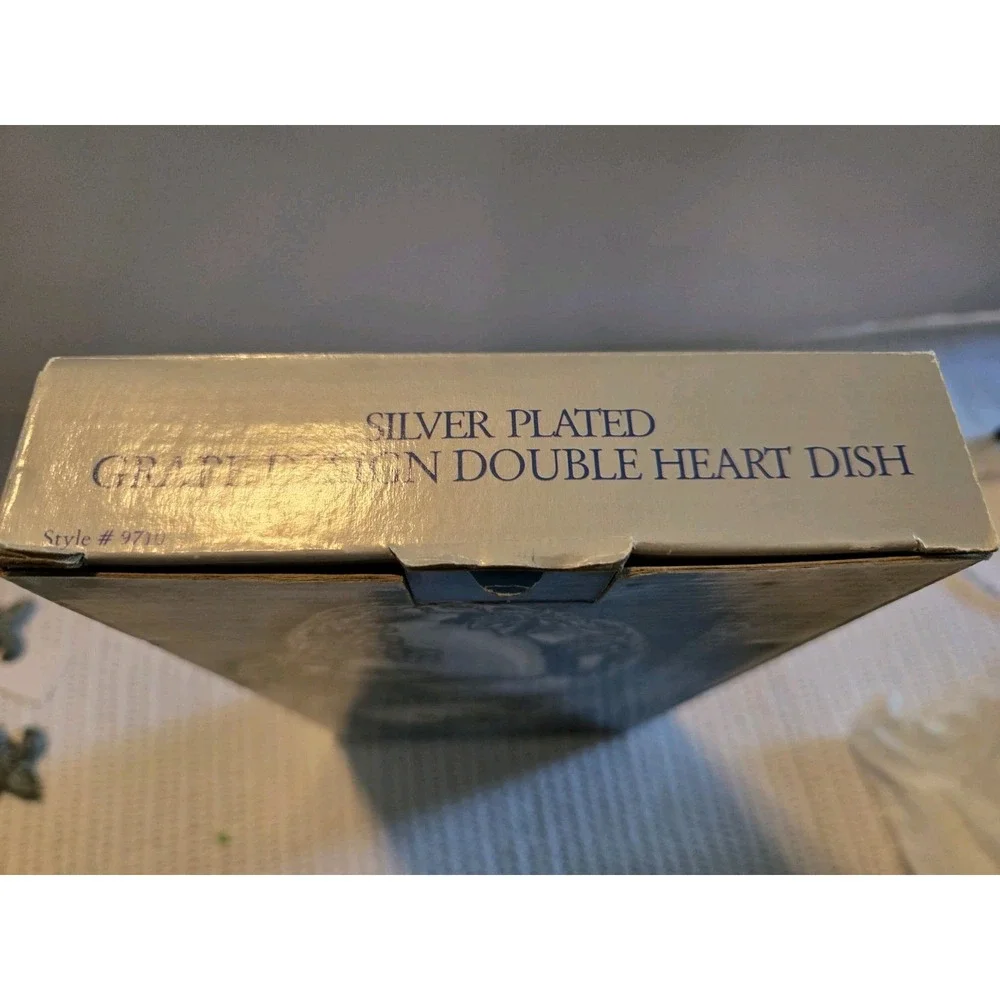 Godinger Silver Plated Grape Design Double Heart Dish
